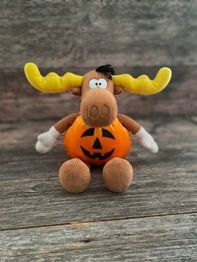 Vintage 2000 Toy Network Bullwinkle Moose Halloween Pumpkin  15" Plush